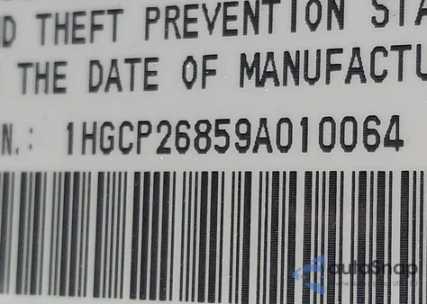 2009 Honda Accord 2.4 Ex-L z USA, uszkodzony, nr VIN 1HGCP26859A010064